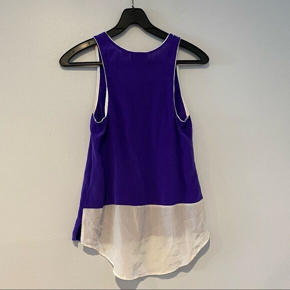 Maeve Colorblock Silk Hi Lo Tank Top Size 2 - Picture 3 of 6